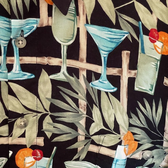 🔥SALE🔥CAMPIA MODA VINTAGE HAWAIIAN TROPICAL MARTINI 100% RAYON SHIRT SZ LG - Picture 2 of 9